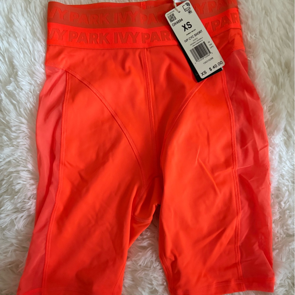 Ivy Park x Adidas Neon Orange Mesh Shorts